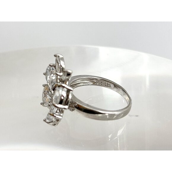 Butterfly Figural CZ Gemstone Cocktail 925 Sterling Silver Vintage Ring - sz 7 - Picture 9 of 16